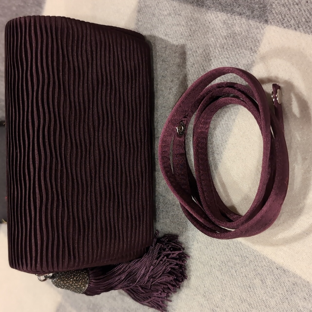 Elegant Purple Judith Jack Clutch with Tassel